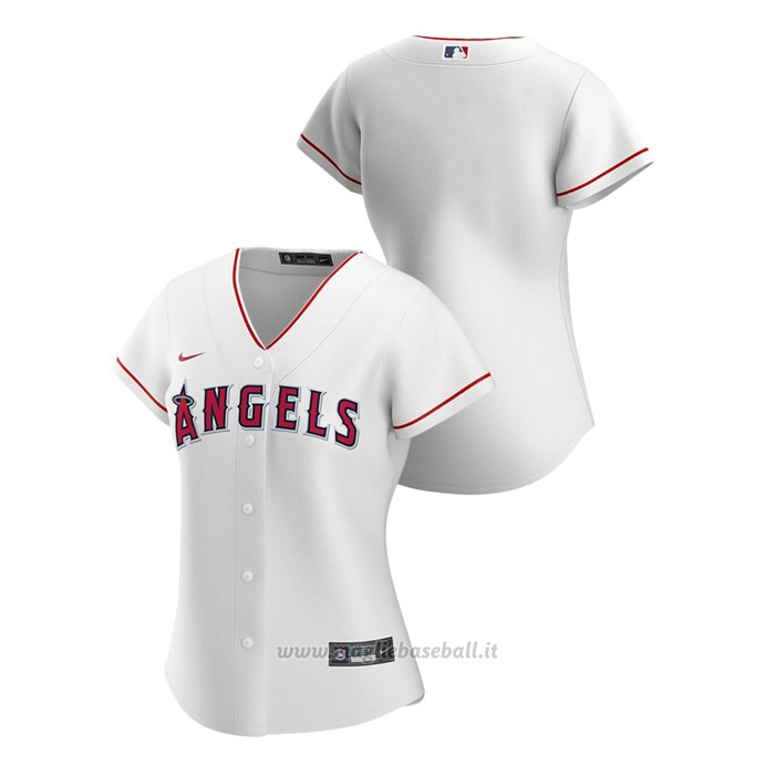 Maglia Baseball Donna Los Angeles Angels Replica 2020 Primera Bianco
